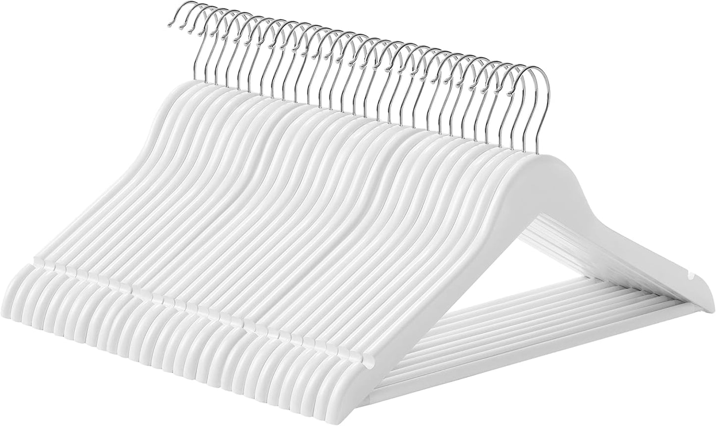 Kleiderbügel-Set mit rutschfestem Hosensteg, Weiss