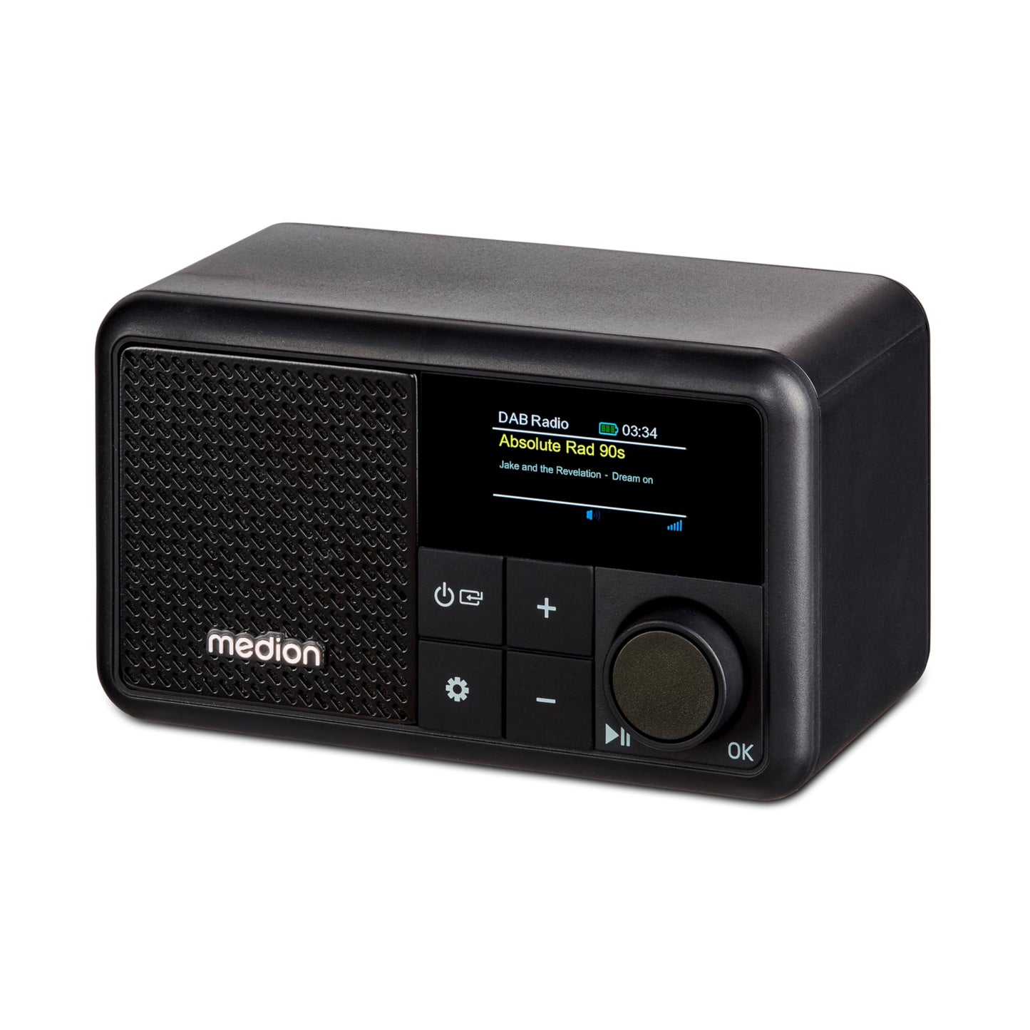 Tragbares Mini DAB+ Radio mit Bluetooth und Wecker, schwarz