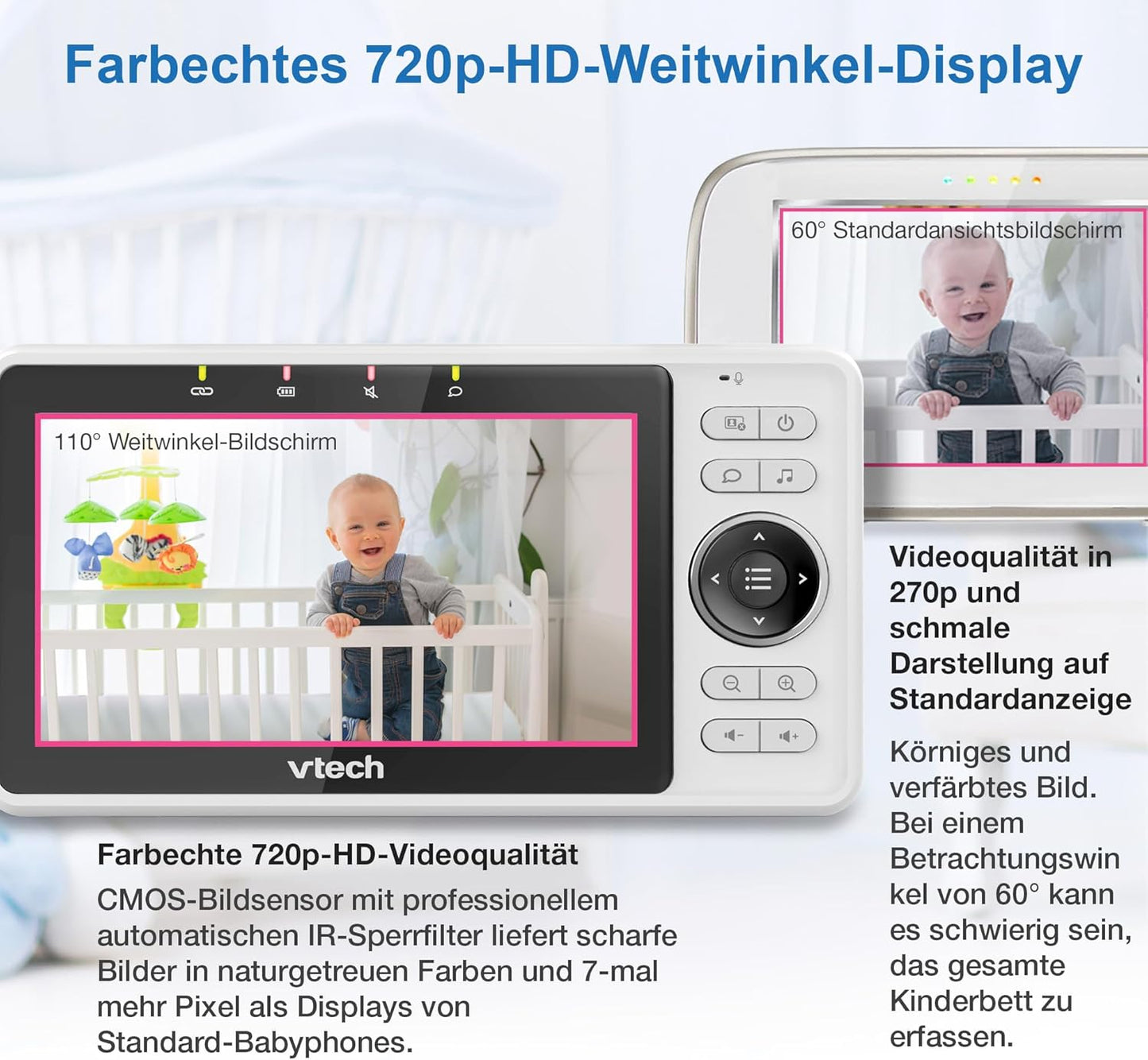 Babyphone mit Kamera VM901-1W, 5"-VM901-APP