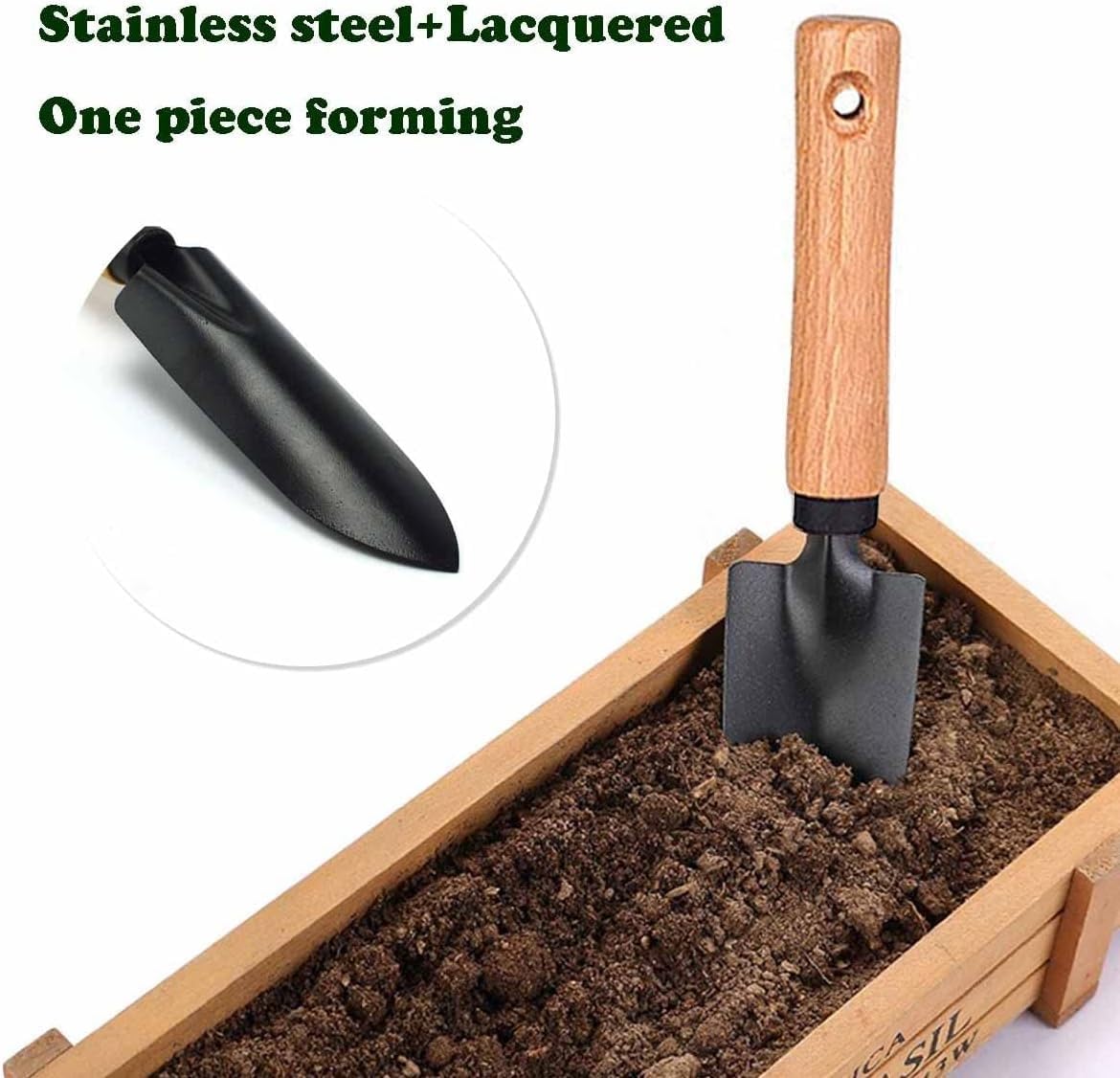 3-teiliges Gartenwerkzeug-Set, Large Set Schwarz