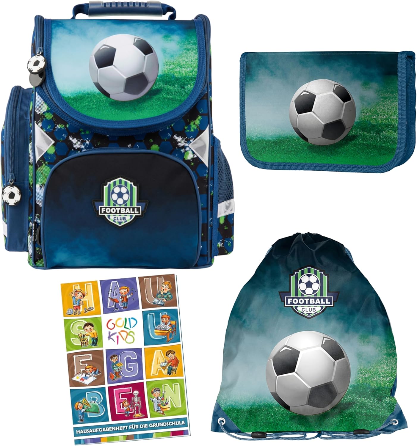 Fussball Schulranzen-Set, 4er-set