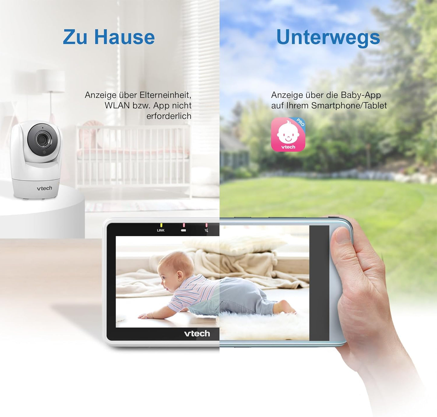 Babyphone mit Kamera VM901-1W, 5"-VM901-APP