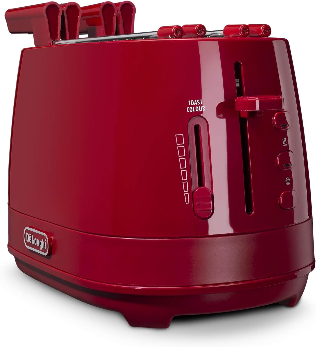Toaster mit Zange, Rot