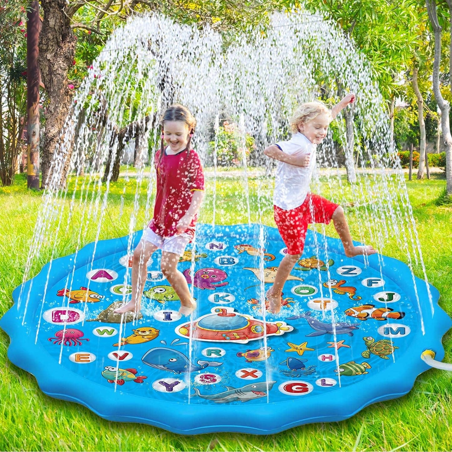 Grosse Sprinkler-Wasserspielmatte, 170 cm