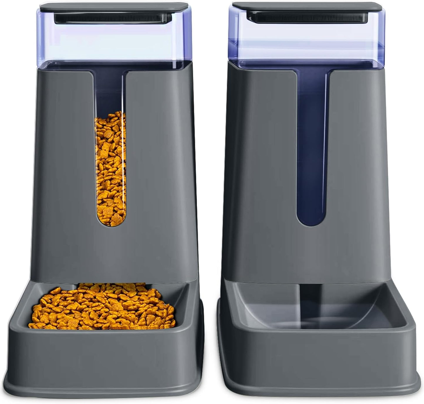 Automatisches Futter- und Wasserspender-Set für Haustiere, Grau dunkel