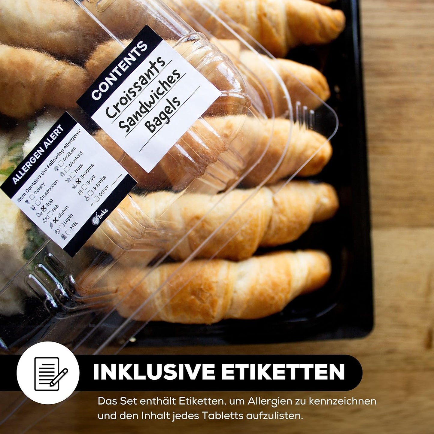 Servierplatten-Set mit Deckel (10 Stück), 10 Pack - 34 x 24cm