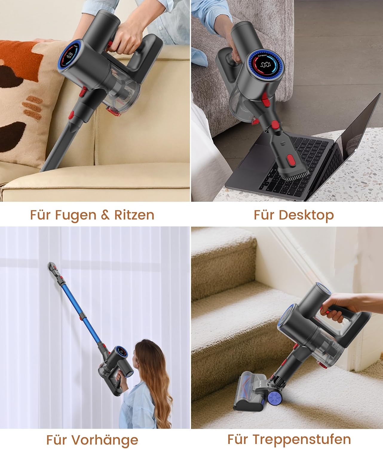 Z8 Akkustaubsauger mit LED-Display, Blau