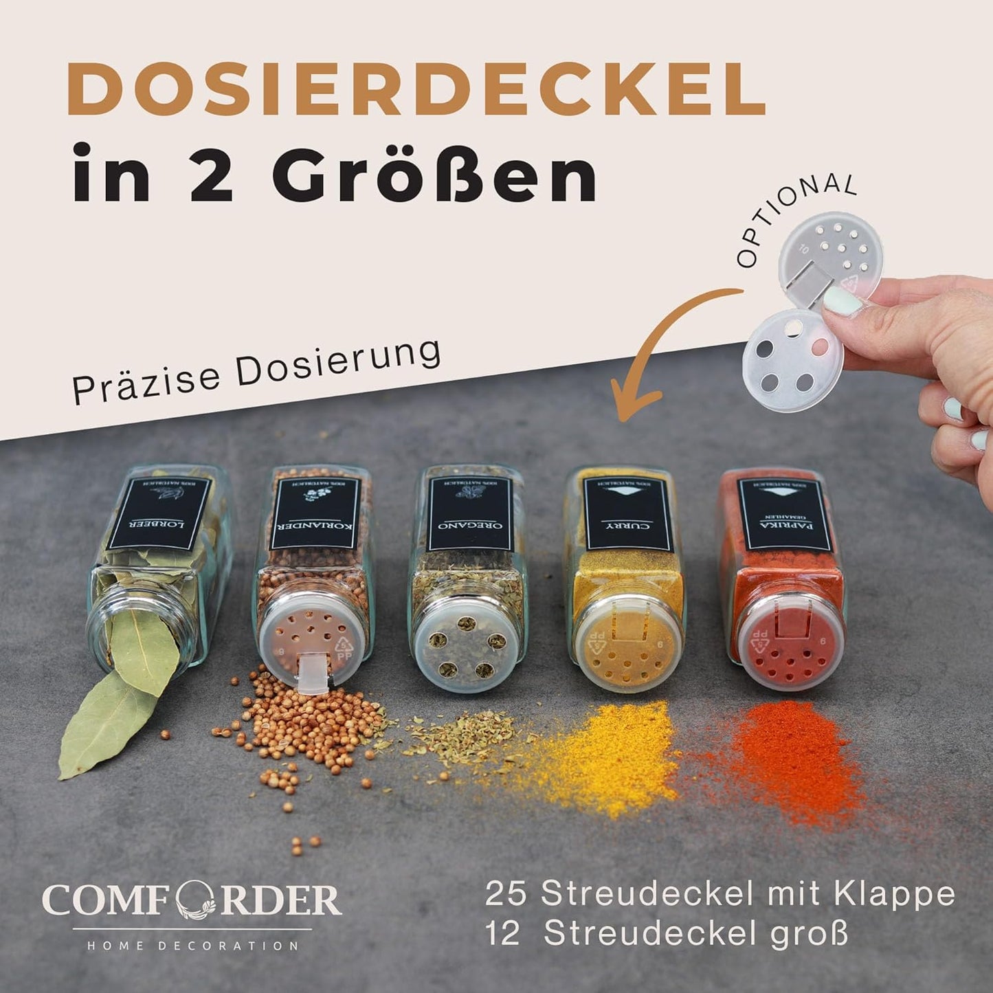 25er-Gewürzgläser-Set, Metall