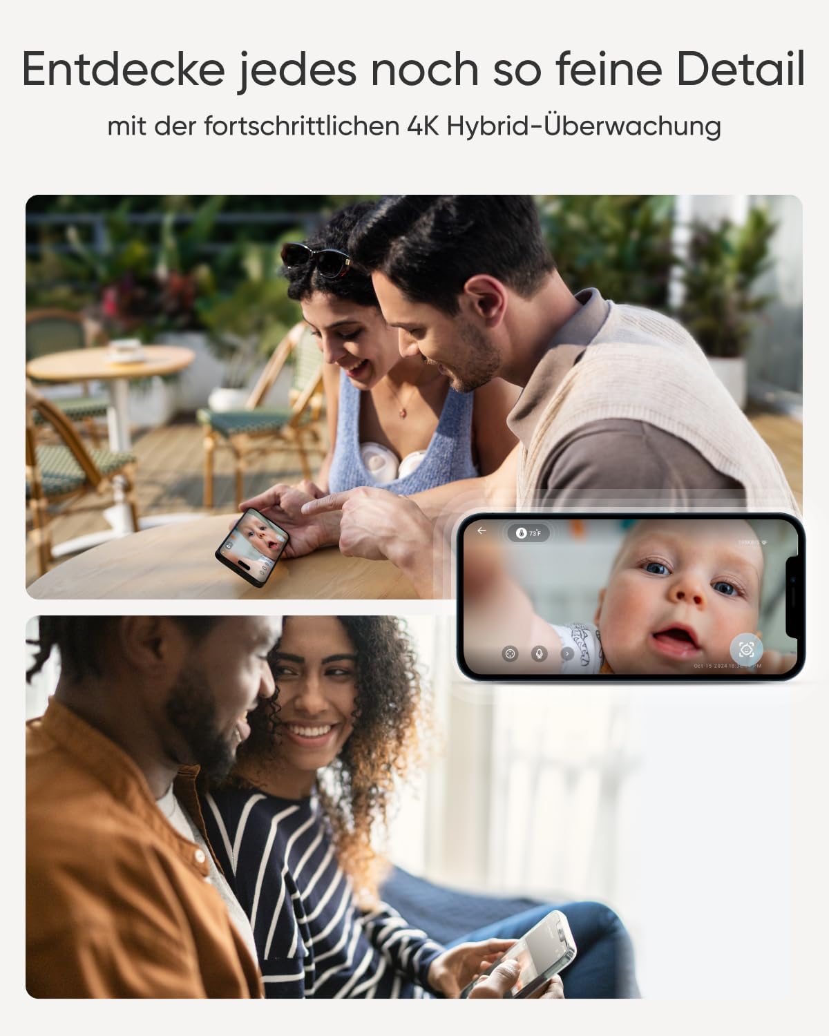 E21 Babyphone mit Kamera und App-Steuerung, 4K Babyphone E21