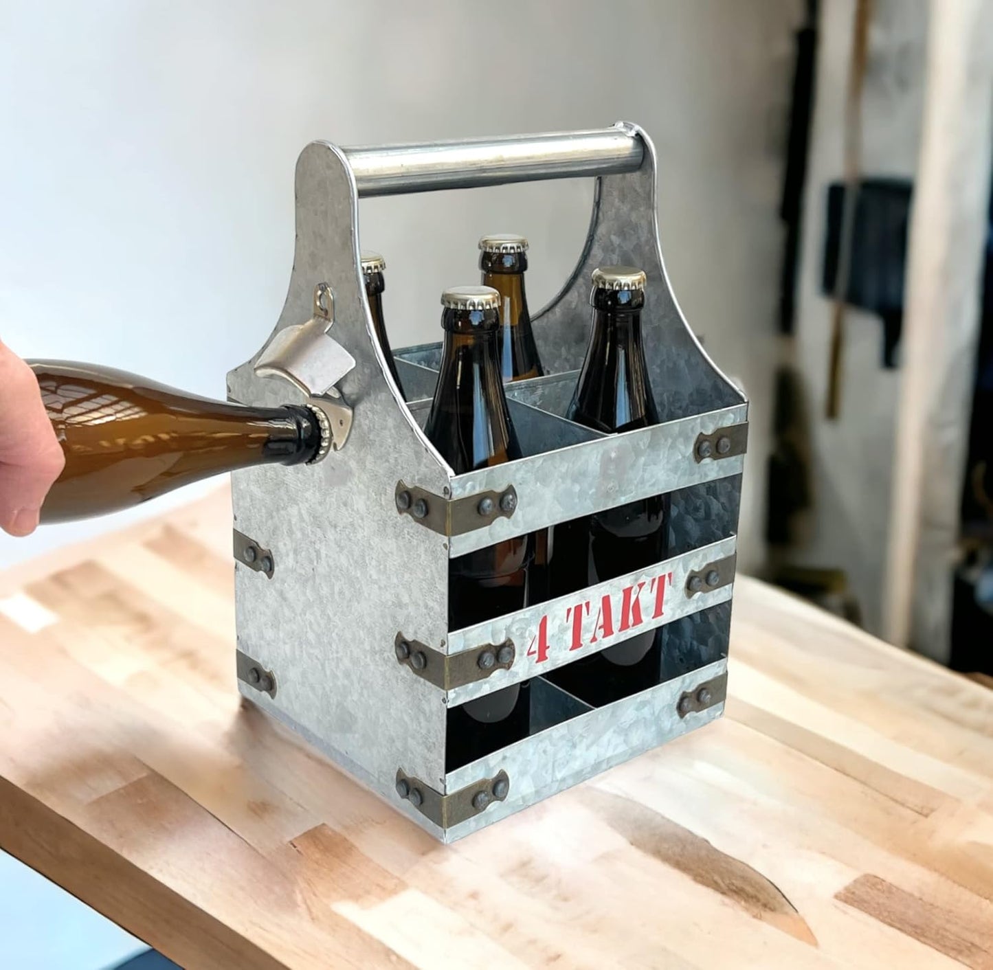 Bierträger mit Öffner für 4 Flaschen, 96405