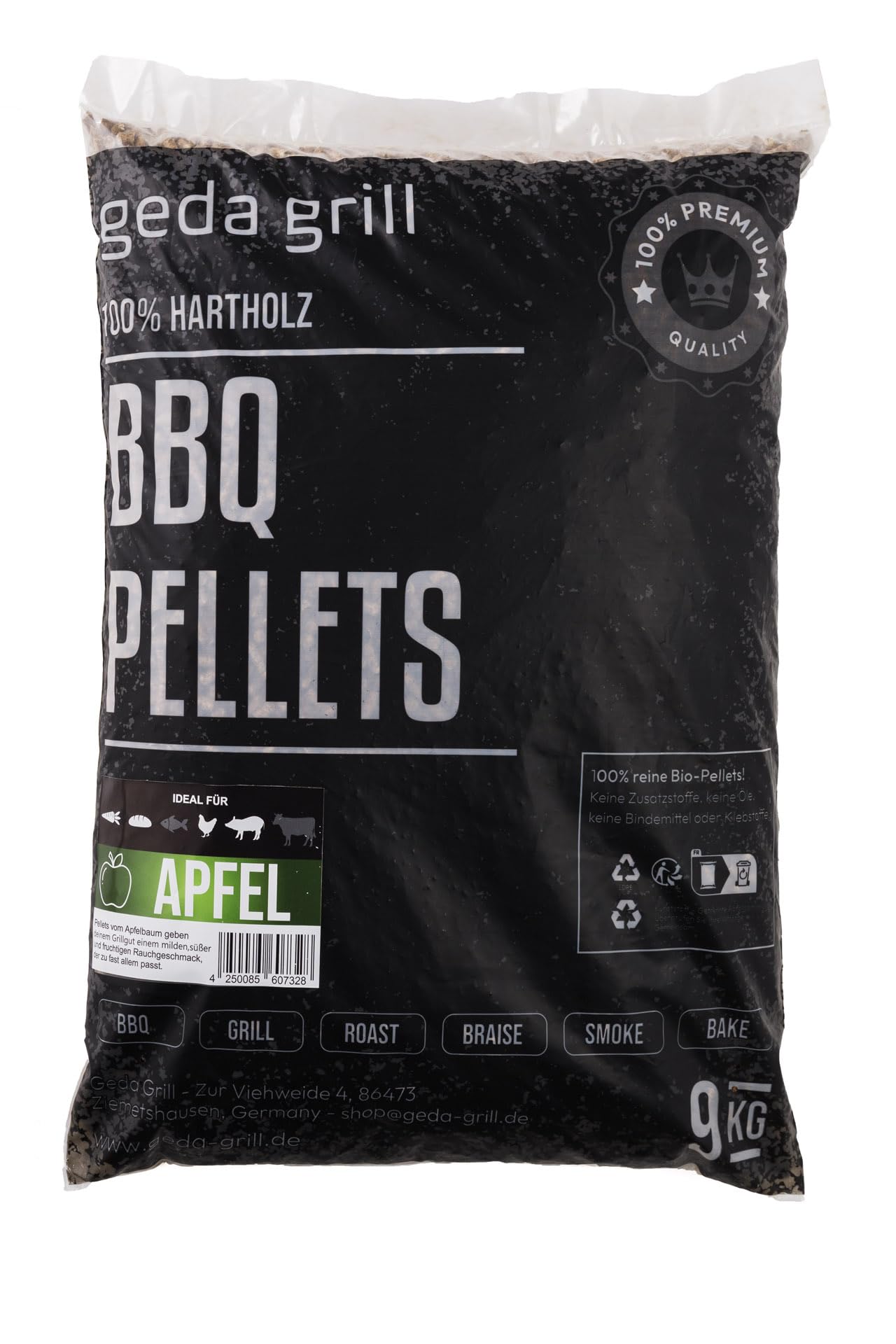 Grillpellets Hartholz für Smoker und Pizzaofen (Apfel), Apfel