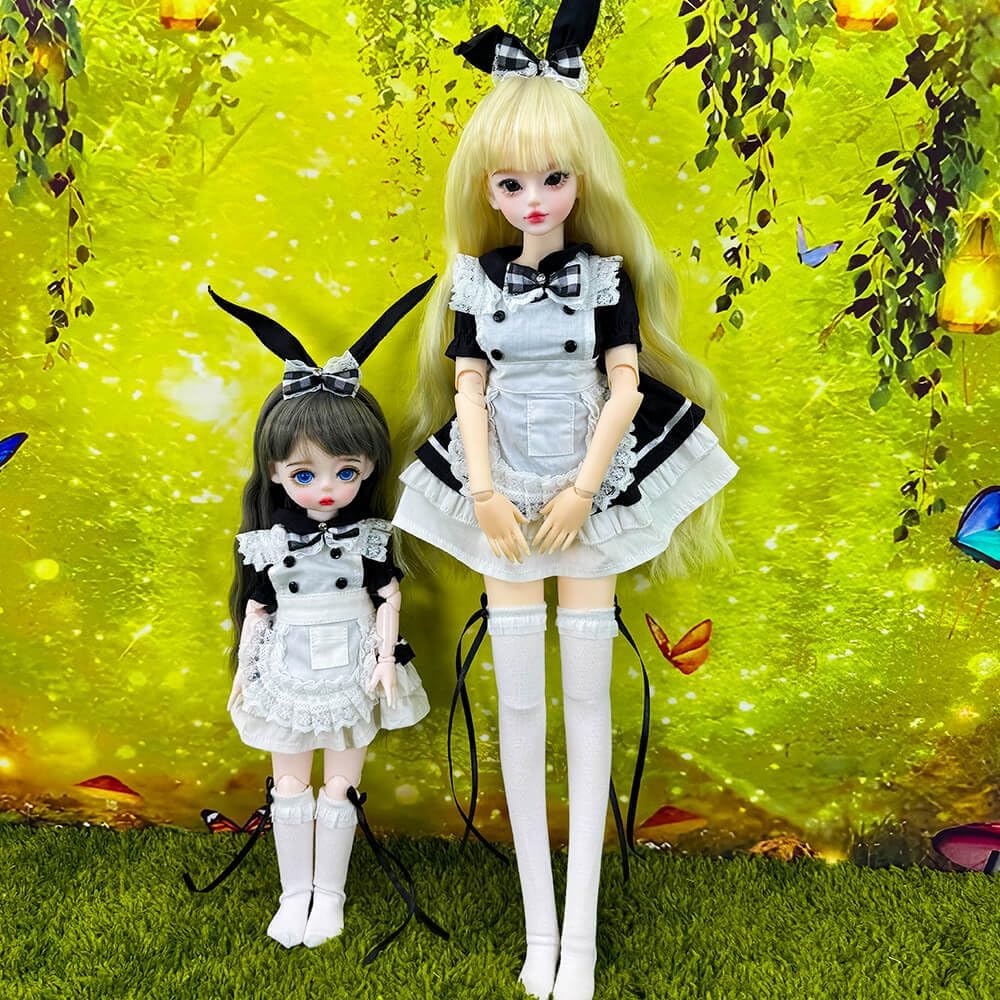 Puppen-Kleidung Dienstmädchen, 1/4BJD