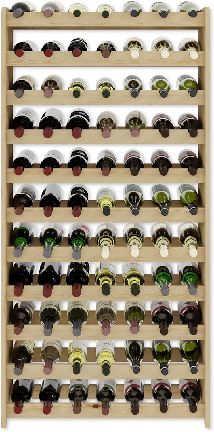 Weinregal Serie RW-3 für 77 Flaschen, RW-3-77, 145 x 72 x 26,5, für 77 Flaschen; Natur