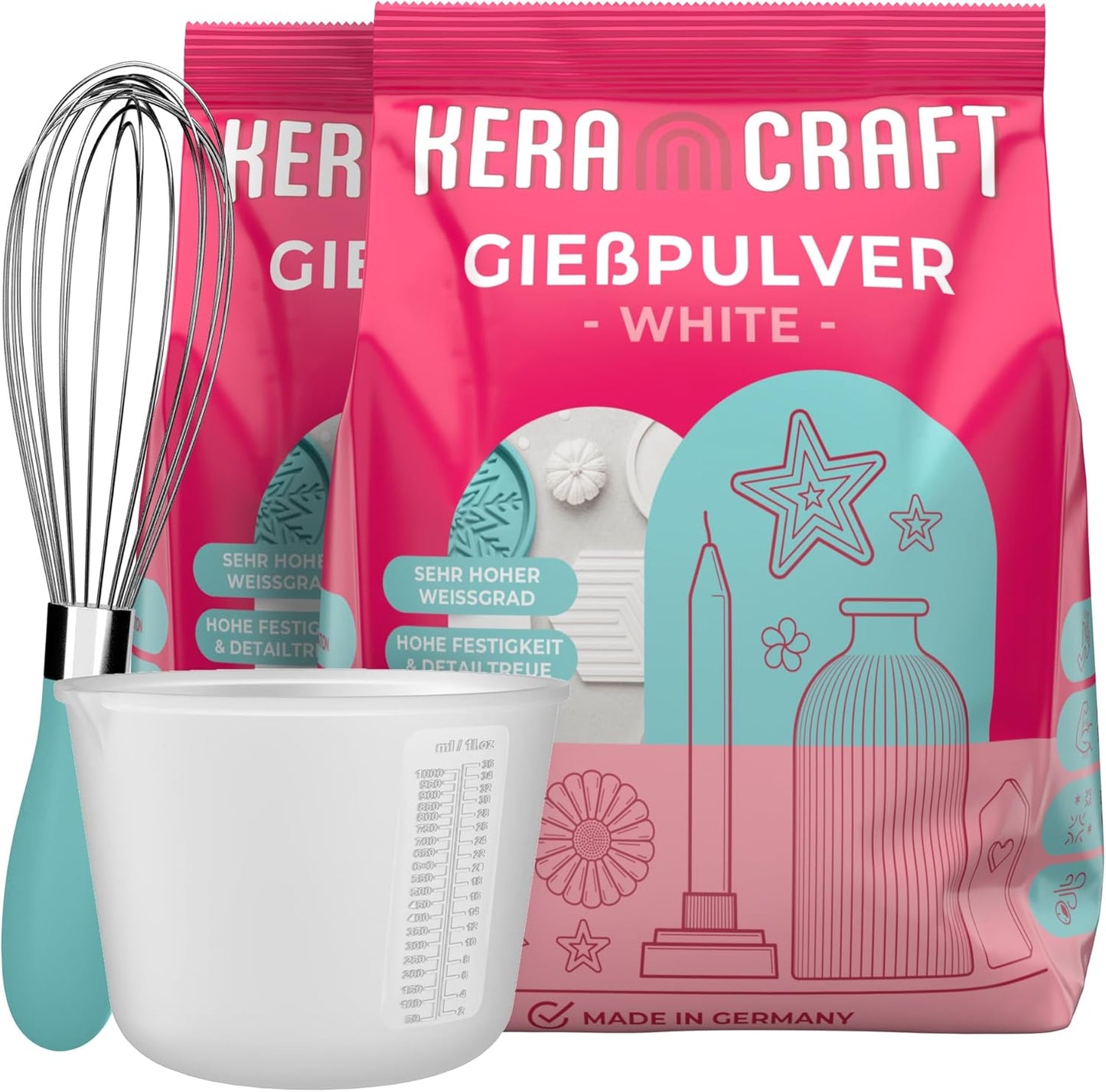 Reliefgiesspulver-Set mit Zubehör, 4,5KG (2er Pack) + Zubehör