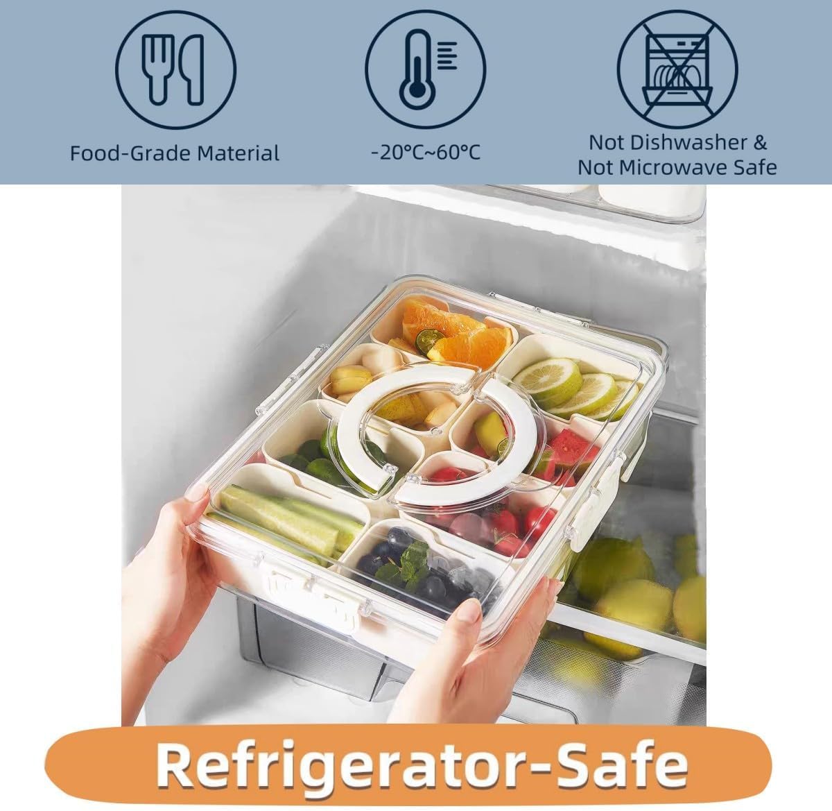 Snackbox Organizer mit 8 Fächern (2 Stück)
