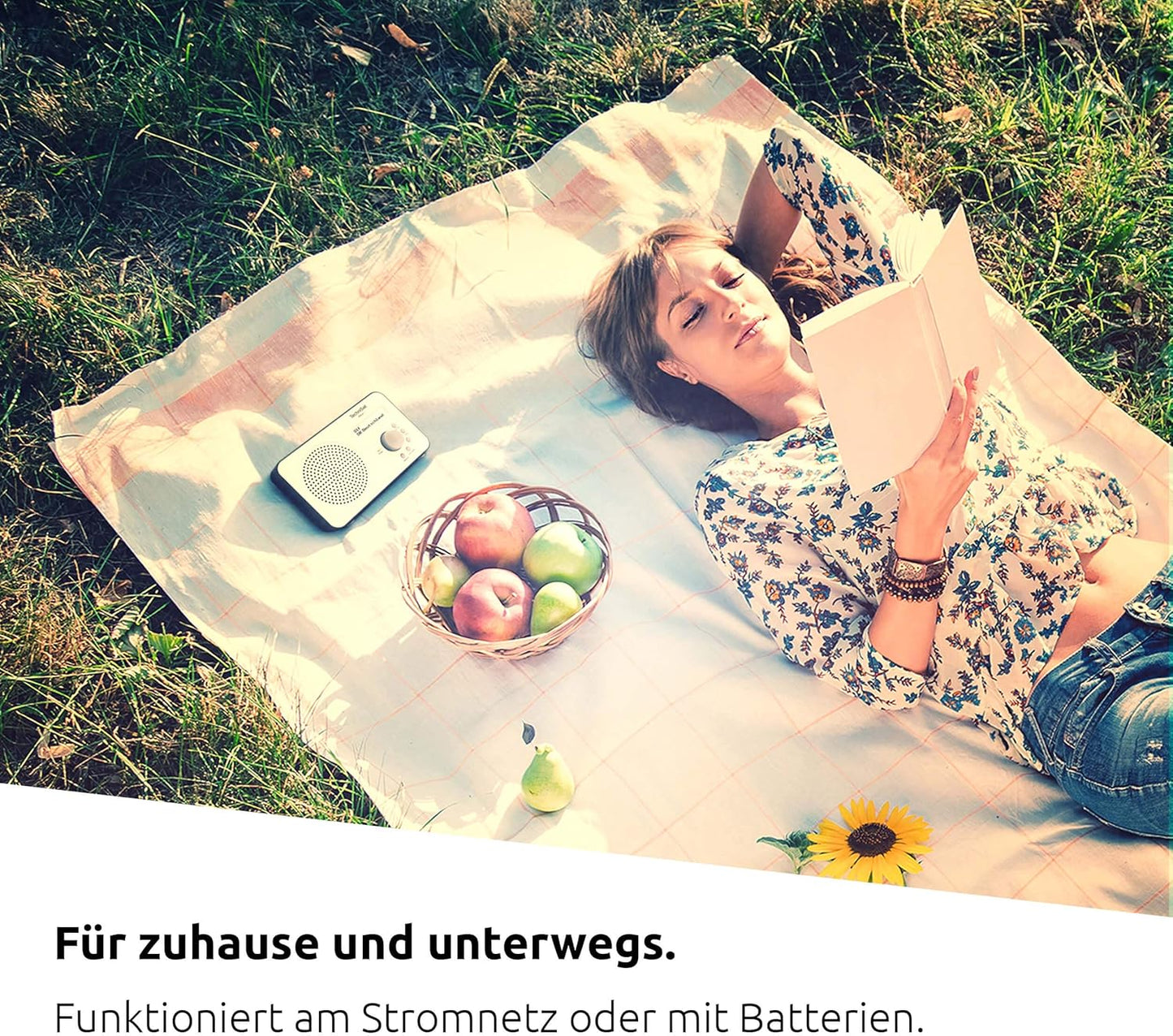 Tragbares DAB-Radio VIOLA 2 mit Kopfhöreranschluss, weiss/schwarz ; DAB+