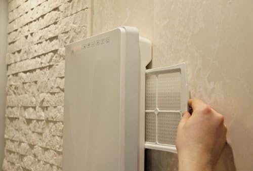 Digitaler Wand-Heizlüfter mit Handtuchstange, Weiss Glänzend/Grau
