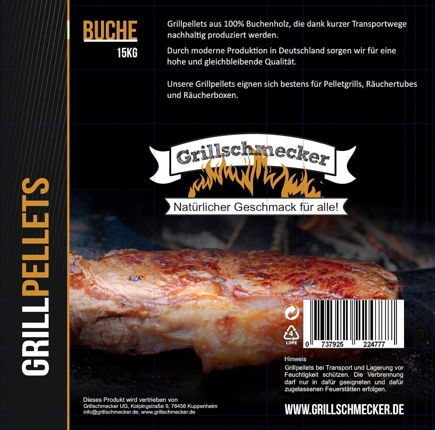 Holzpellets 15 kg für Grill & Smoker