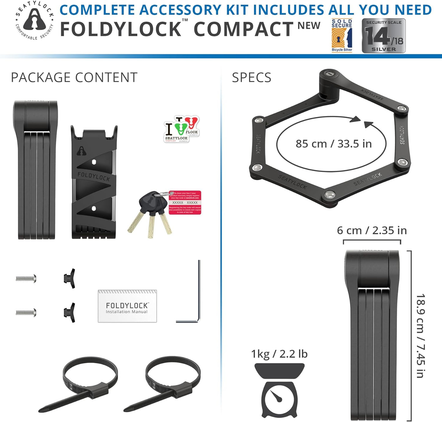 FoldyLock Compact, Coal