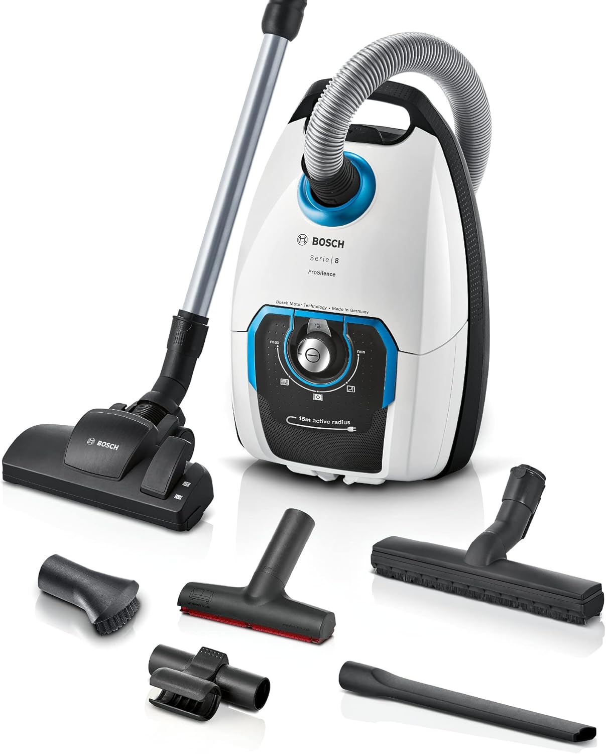 Staubsauger ProSilence Serie 8 BGB75XSIL, Testsieger 2024, Weiss