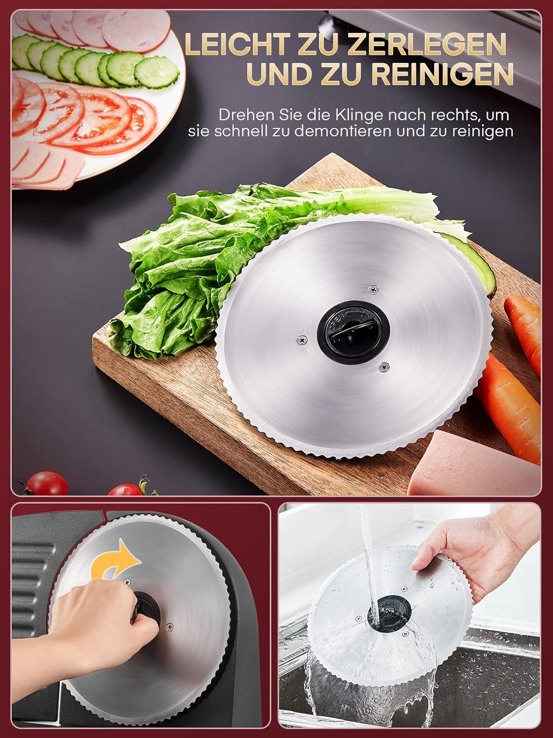 Allesschneider mit 2 Klingen, Schwarz
