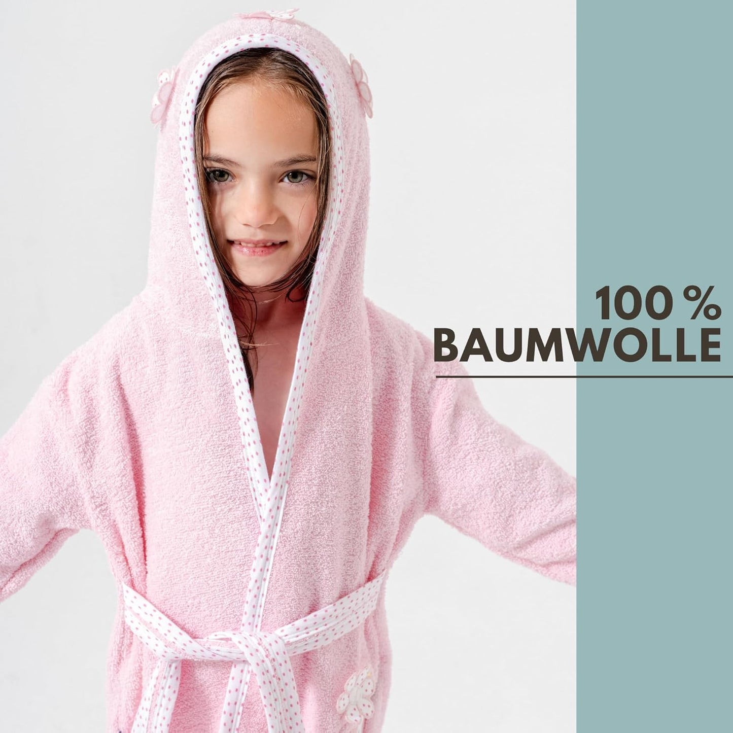 Babybademantel, Rosa 6 1-2 Jahre
