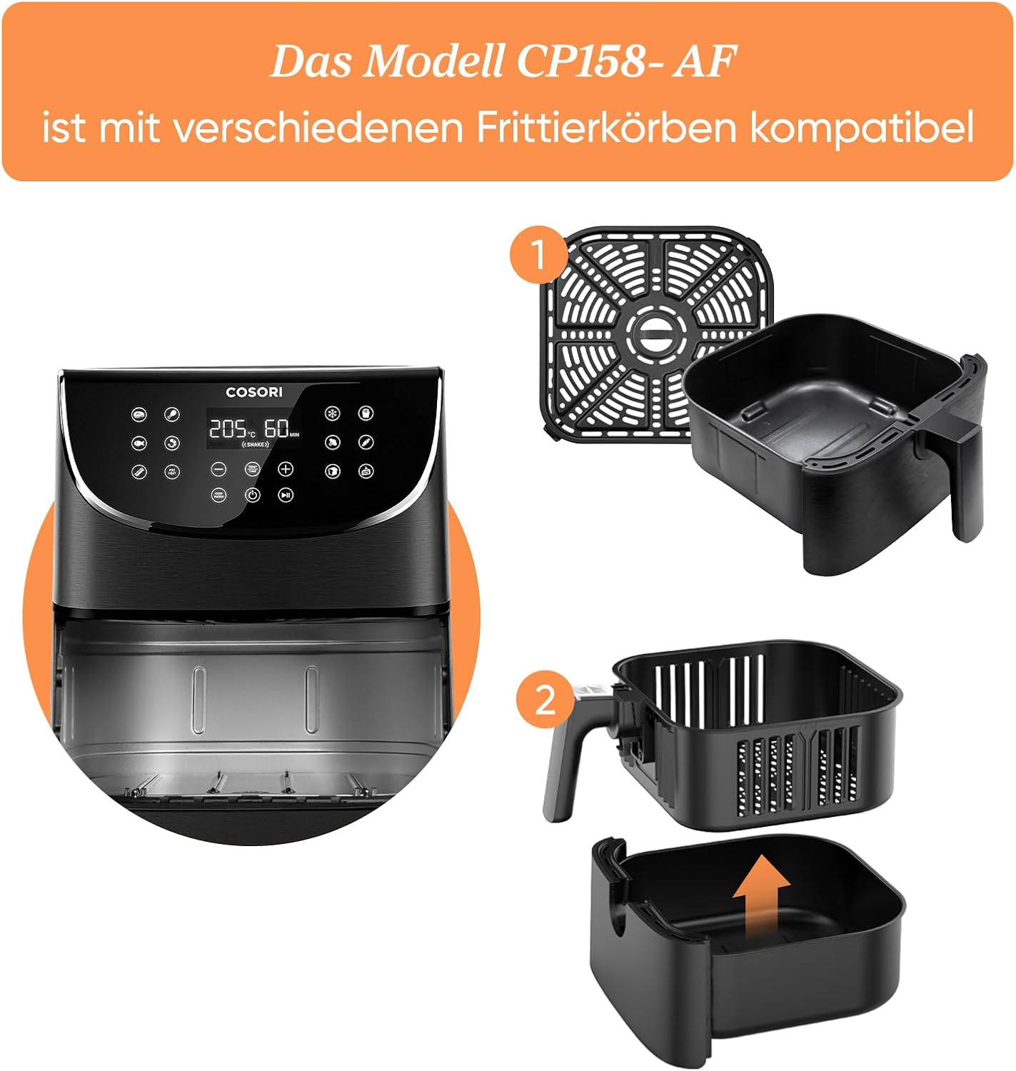 Ersatzkorb für Airfryer CP158, 5.5L Ersatzkorb für CP158