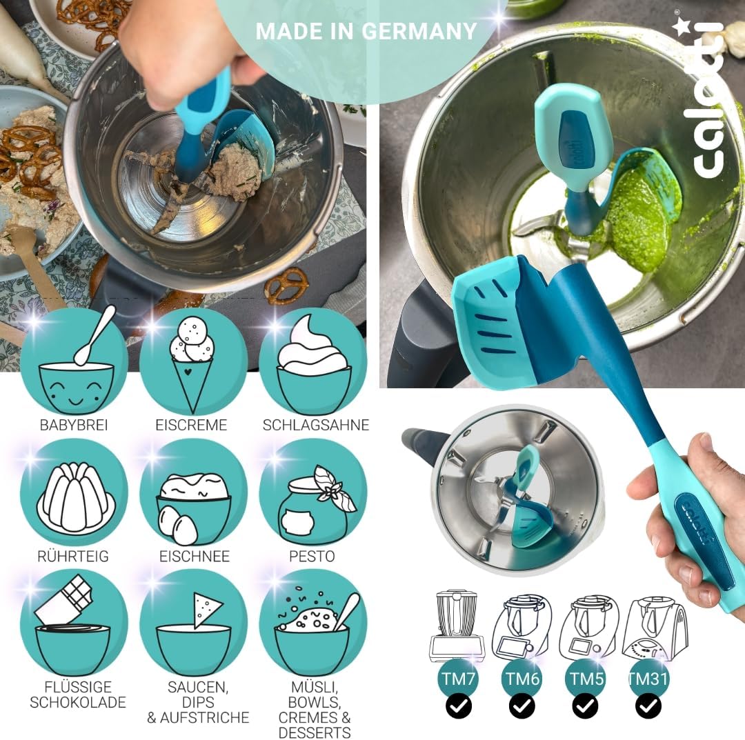 Drehkellenspatel für Thermomix TM5/TM6/TM7/TM31, Silikon/Petrol, TM5,TM6,TM7 und TM31
