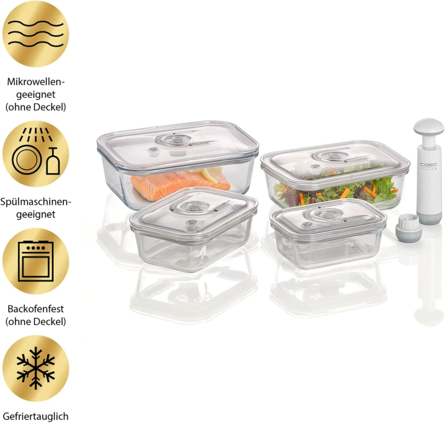 4-teiliges VacuBoxx E Vakuumbehälter Set