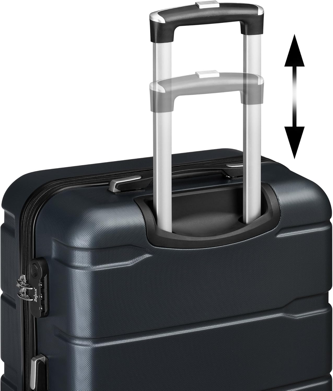 3-teiliges Hartschalenkoffer-Set mit Zahlenschloss, Anthrazit 3-teilig