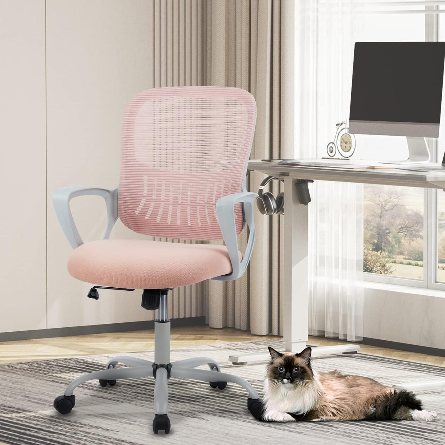 Ergonomischer Bürostuhl, Rosa