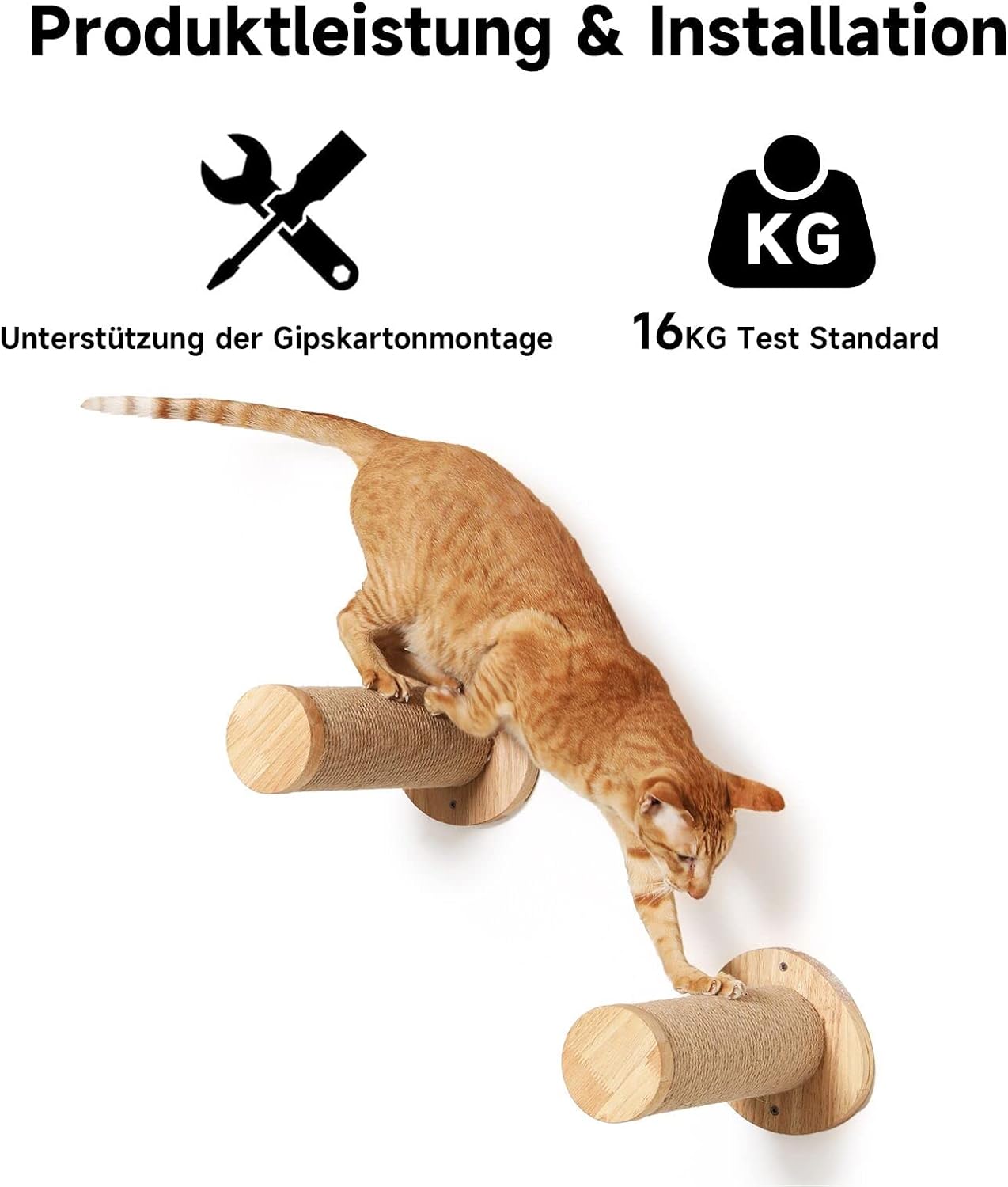 Katzentreppe Wand-Kletterstufe (2er-Pack), beige