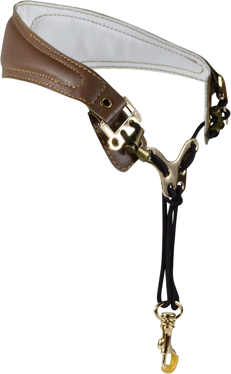 Premium Saxophon Gurt mit Echtleder & Polster, Braun