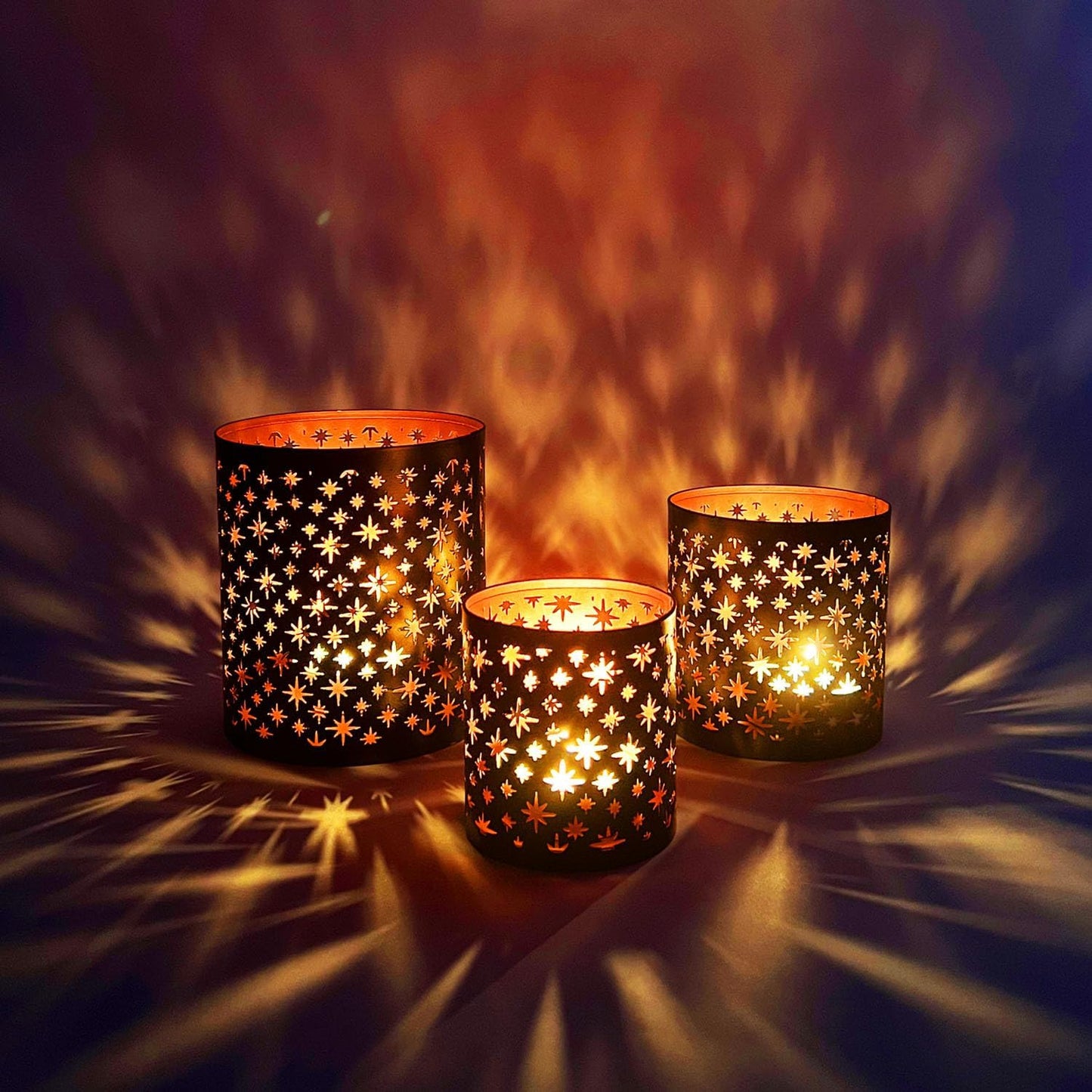 3er-Set Orientalische Teelichthalter