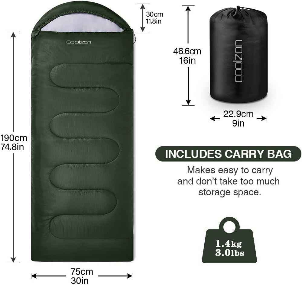 Wasserdichter Schlafsack für Erwachsene, grün