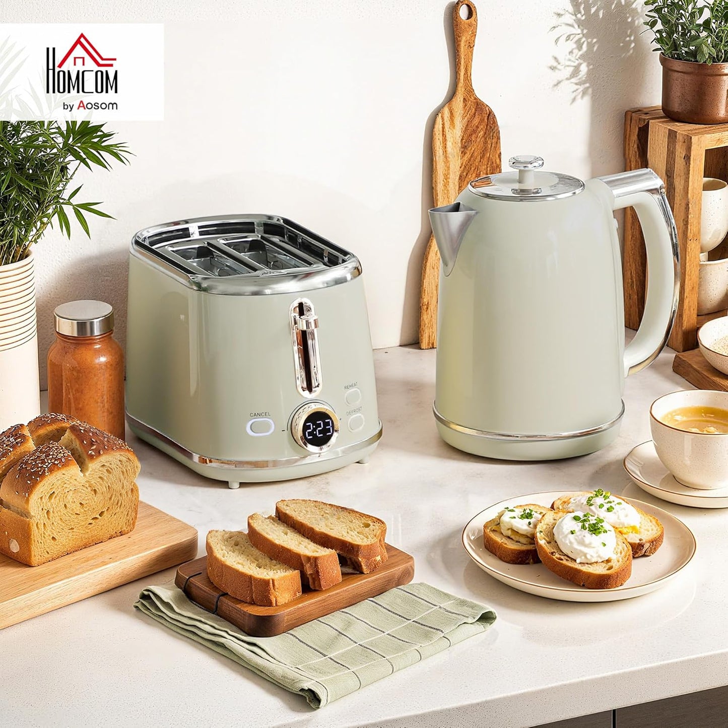 Wasserkocher-Toaster-Set, Grau
