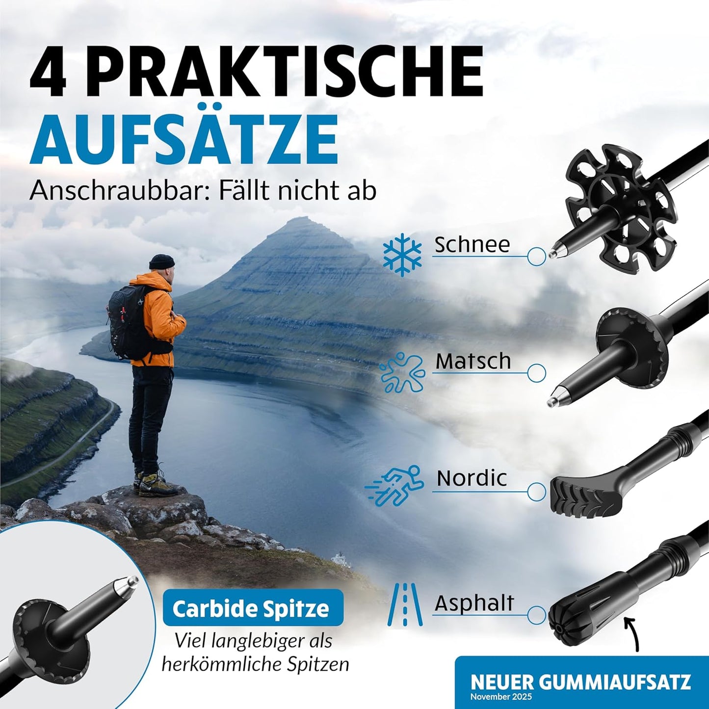 Teleskop-Wanderstöcke aus Aluminium, Aluminium