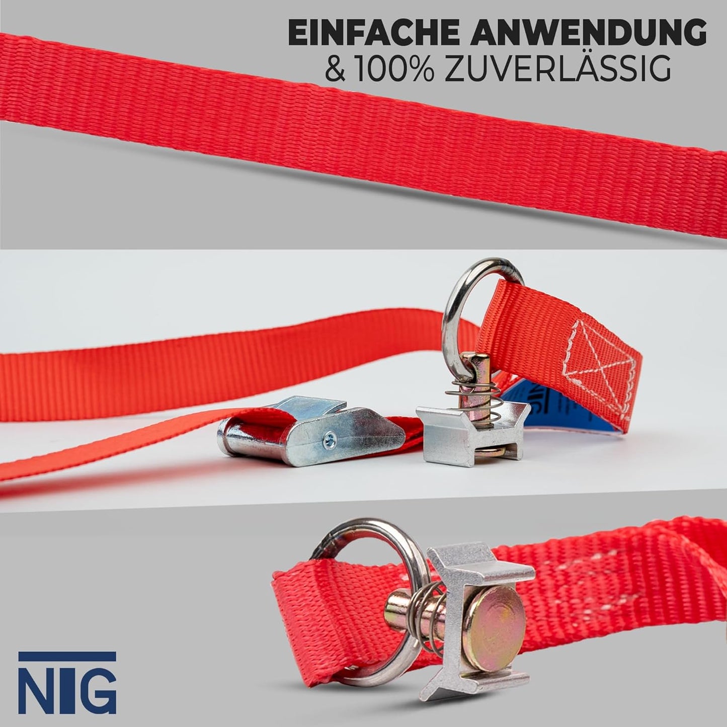 Spanngurt-Set mit Klemmschloss, 10 Stück