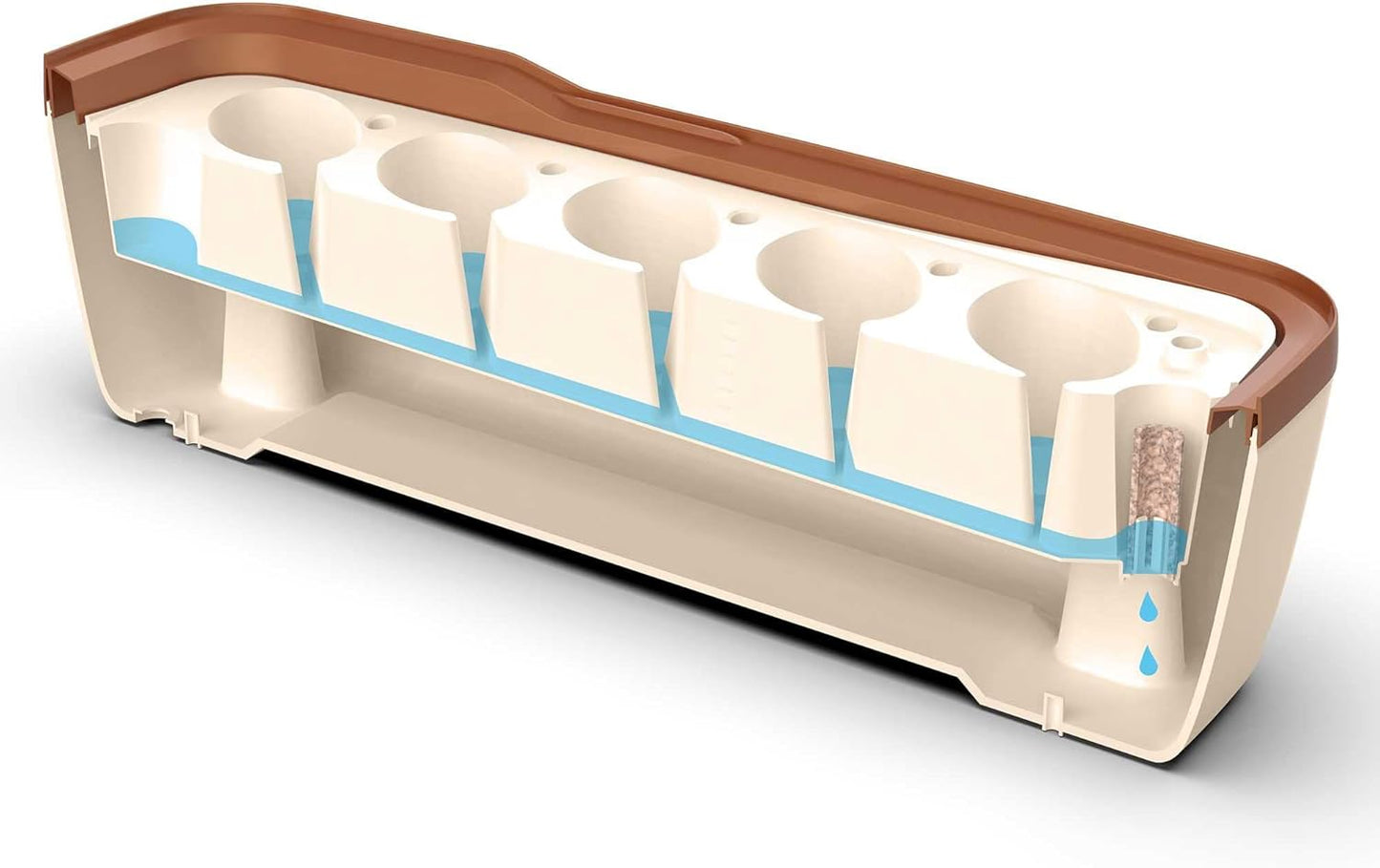 BoQube L Plus Anzuchtset mit Bewässerungssystem, BoQube L Plus — 41×17×23cm Creme / Kupferbraun