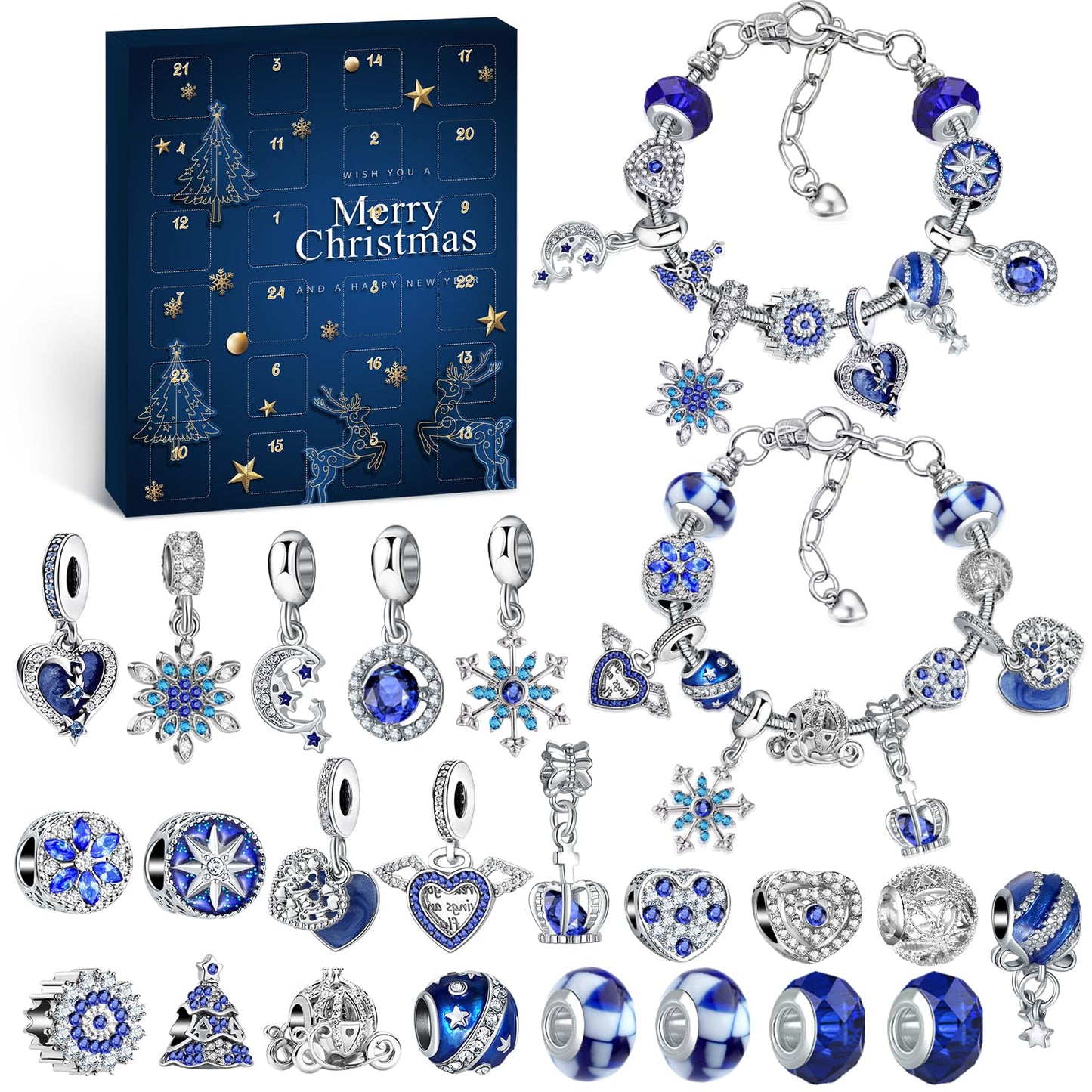 Adventskalender Schmuck-Bastelset, Blau