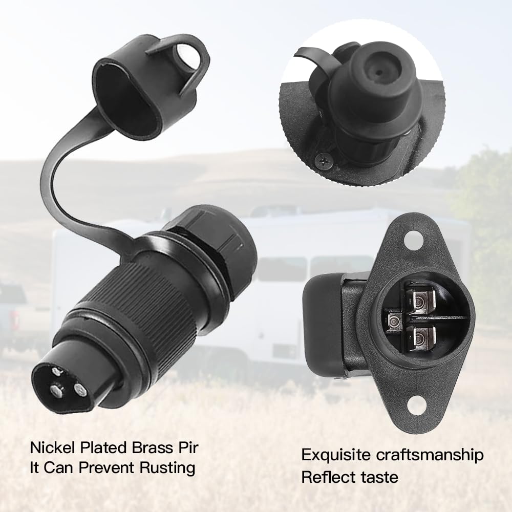 4-teiliges Anhängerstecker-Set, 3-polig