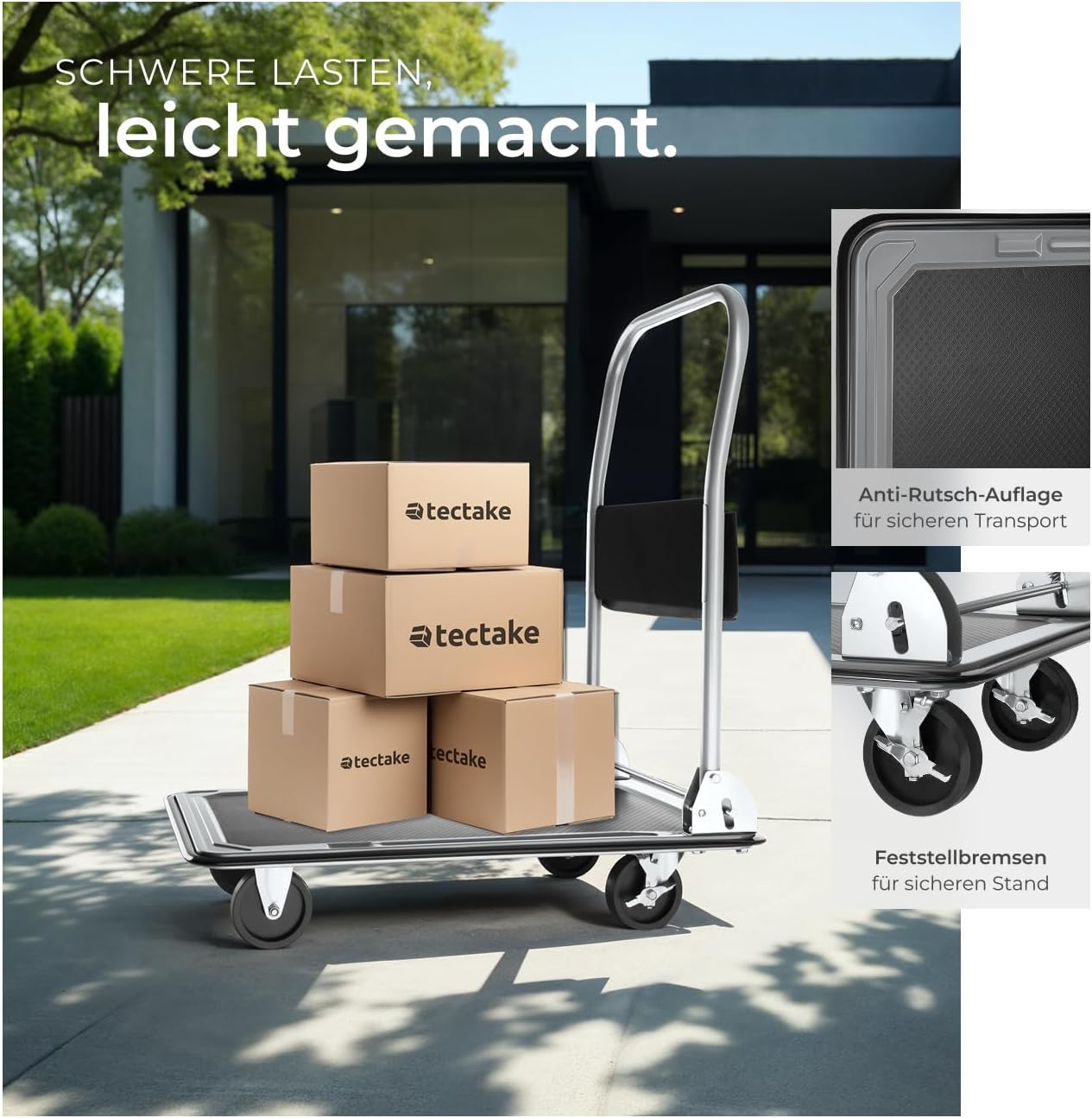Plattformwagen, Belastbarkeit 150 Kg + Stauraum und Bremsen