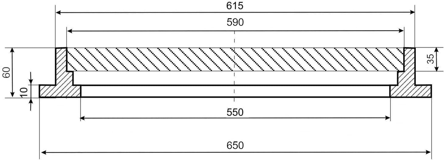 Quadratische Schachtabdeckung 65cm A15, Hellgrau