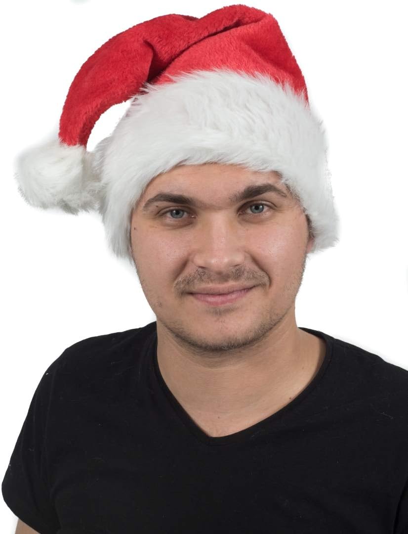 5-teiliges Weihnachtsmützen-Set mit Plüschrand