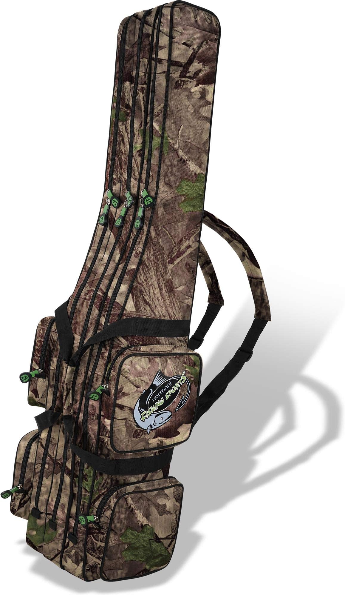 Angelrutentasche mit 3 Innenfächern, wasserabweisend, Hunting Camo 3 Innenfächer 150 cm