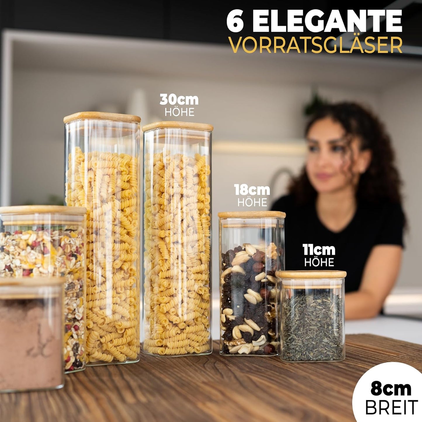 6-teiliges Vorratsgläser-Set, 6er Set