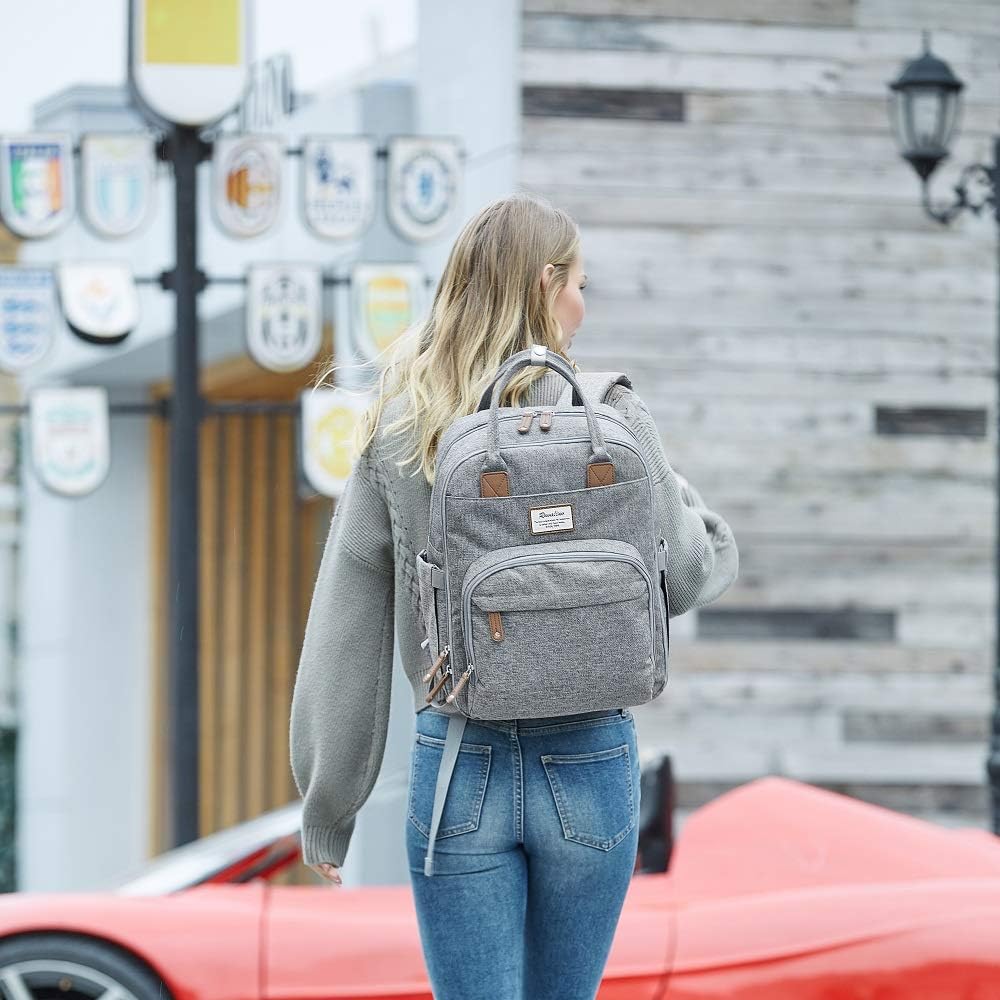 Wasserdichter Wickelrucksack mit Wickelunterlage, Grau03