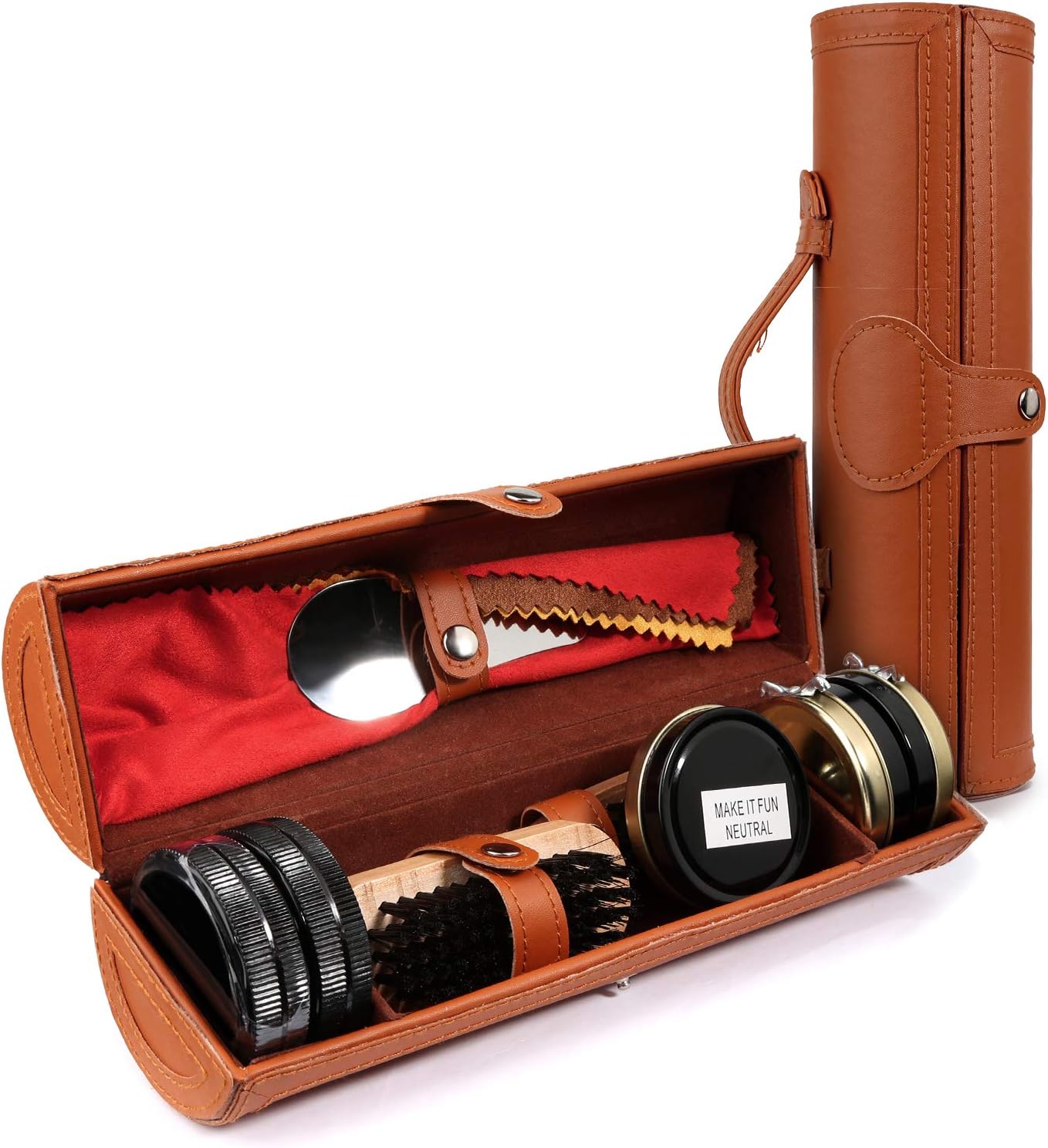 12-teiliges Schuhputz-Reise-Set im Etui