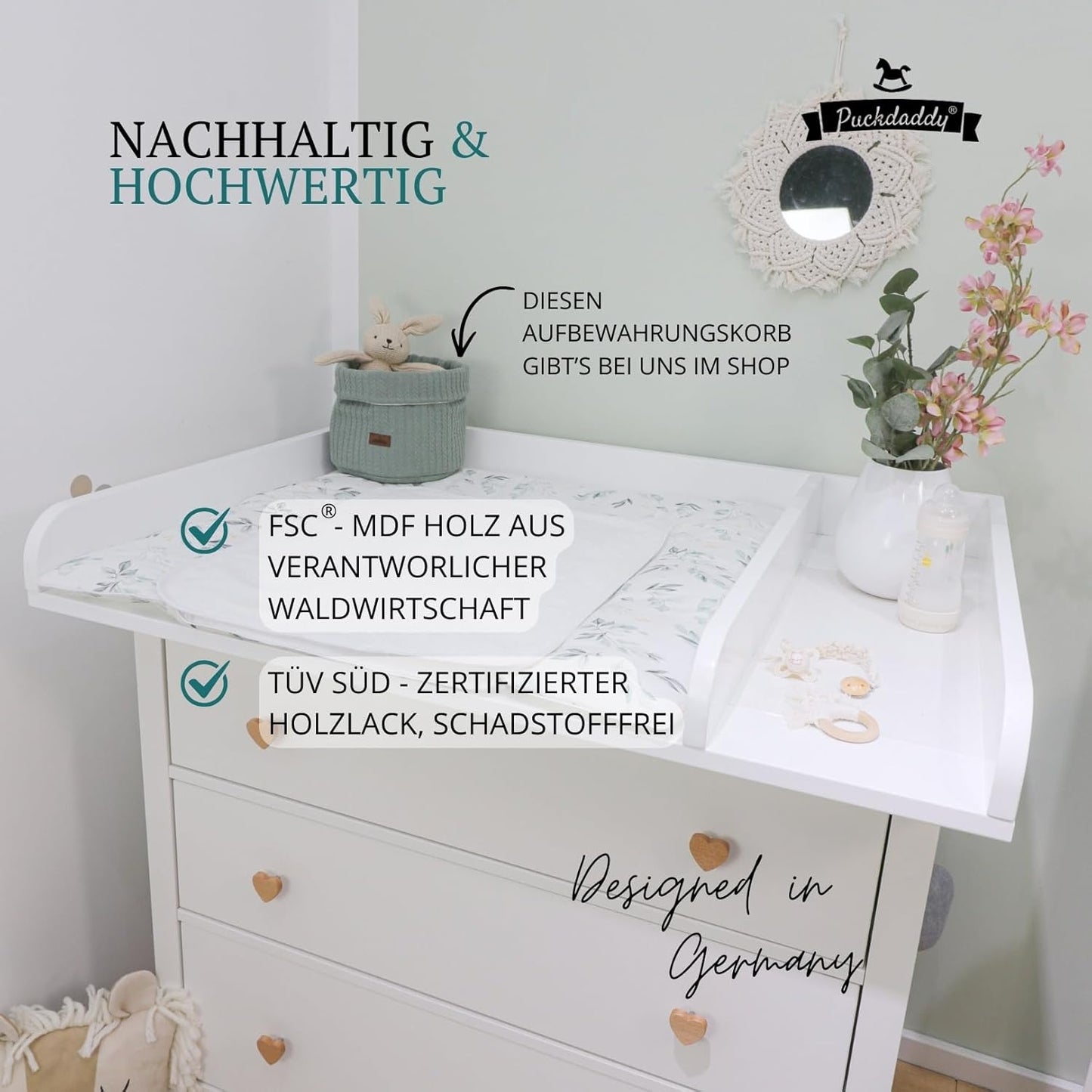 XXL-Wickelaufsatz inkl. Trennfach, Holzstärke: 2cm