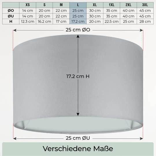 Lampenschirm, Grau Ø25cm | Höhe 17,2cm